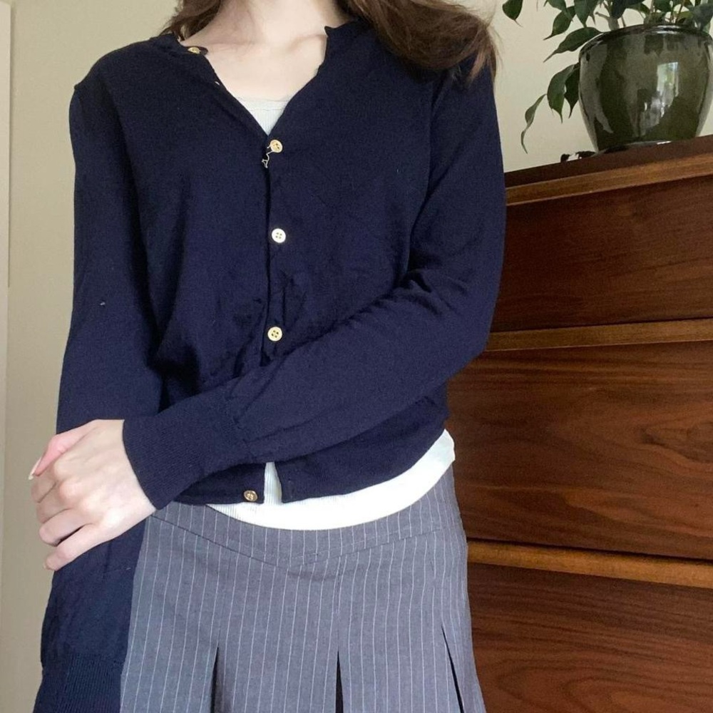 J.Crew Navy Cardigan with Gold Buttons
